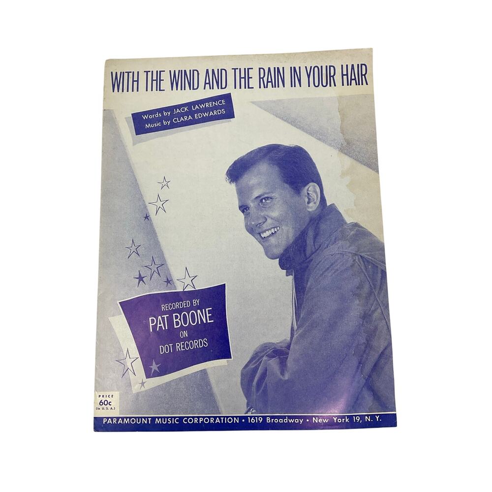 With The Wind And The Rain In Your Hair Sheet Music Pat Boone Lawrence Edwards‎